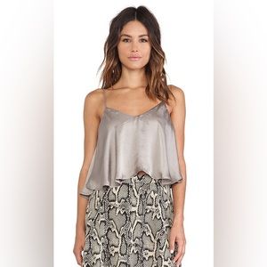 Show Me Your MuMu Crop Top Shirt Silver Dollar Carlie Crop Size Small